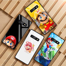 supermario Tempered Glass Phone Case For Samsung Galaxy S8 S9 S10 S20 PLUS J8 J6 J4 2018 NOTE 8 9 10 Cover Shell 2024 - buy cheap
