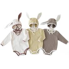Милый комбинезон для маленьких девочек; одежда для малышей; боди в стиле животных для маленьких мальчиков; боди с длинными рукавами с изображением кролика и медведя для маленьких девочек 2024 - купить недорого