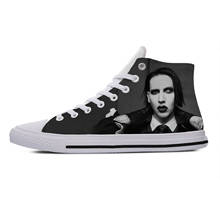 2019 Hot Cool Fashion Pop Funny Summer Rock and Roll Sneakers Handiness Casual Shoes 3D Printed For Men Women Marilyn Manson 2024 - buy cheap