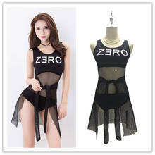 Nightclub Pole Dance Clothing For Women Jazz Dance Costume Sexy Net Perspective Jumpsuit Sleeveless Festival Rave Clothes 2024 - buy cheap