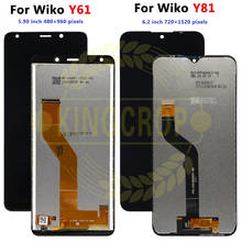 Кожаный чехол-бумажник для Wiko Y61 ЖК-дисплей Дисплей + кодирующий преобразователь сенсорного экрана в сборе запасные части для Wiko Y81 ЖК-дисплей телефон ремонт Запчасти 2024 - купить недорого