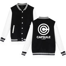 Jaqueta de beisebol anime goku z capsule cor., casaco de uniforme harajuku com capuz, streetwear 4xl. 2024 - compre barato