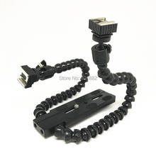 Soporte Flexible de doble eje para cámara, soporte para Flash de dos monturas con cabeza de bola para Speedlite DSLR Macro Shooting 2024 - compra barato
