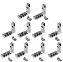 Slot para canto interno em forma de l 20 peças, slot para canto interno em formato de l, suporte de articulação para perfil de extrusão de alumínio, slot de série 2020, 6mm 2024 - compre barato