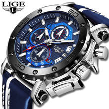 2020 LIGE New Mens Watches Top Brand Luxury Big Dial Military Quartz Watch Leather Waterproof Sport Wristwatch Relogio Masculino 2024 - buy cheap