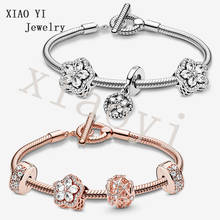 XIAOYI 2020 NEW S925 Winter snowflake pendant Christmas gift T-shaped snake-bone bracelet European Wedding jewelry good quality 2024 - buy cheap