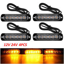 Luz led marcador lateral 12v 24v, luzes led para trailer, luzes estroboscópicas de emergência, acessórios para caminhão, amarelo 2024 - compre barato