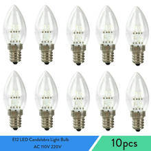 Candelabro de luz LED para el hogar, lámpara E12 de 10W, equivalente, CA 110V 220V, blanco cálido/frío, 10 Uds. 2024 - compra barato
