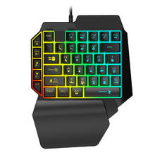 Teclado para juegos con cable T15, con retroiluminación LED, membrana para una mano, 39 teclas, flotante, retroiluminado 2024 - compra barato