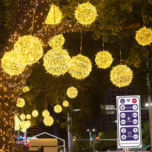 Globo Solar grande de ratán, bola de luz alimentada por energía Solar, lámpara de decoración de árbol, guirnalda de cadena de hadas para boda, fiesta, vacaciones, 30cm 2024 - compra barato