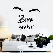 Brow Maker Wall Decal Makeup Eyebrows Master Beauty Salon Interior Decor Vinyl Window Stickers Art Words Lettering Mural C055 2024 - buy cheap