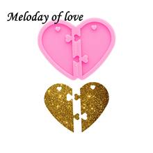 Glossy Heart puzzle Keychain Mold Silicone Love Mould DIY Handmade for Epoxy Resin Making chocolate Polymer Clay DY0584 2024 - buy cheap