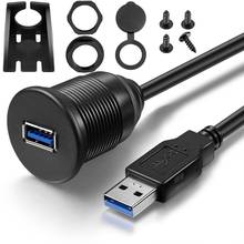 Montagem nivelada à prova dwaterproof água adaptador doca usb painel pan usb 3.0 porto macho para fêmea cabo de extensão para carro motocicleta 2024 - compre barato