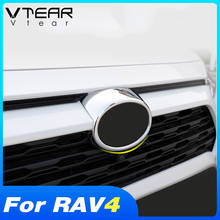 Vtear para toyota rav4 2019 2020 2021 acessórios exteriores adesivo abs chrome racing grills emblemas logotipo decoração capa 2024 - compre barato