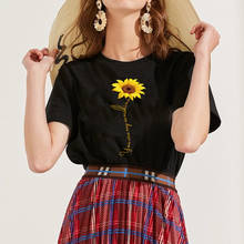 Tops con estampado de girasol para mujer, camiseta de manga corta con cuello redondo de gran tamaño, camisetas informales de poliéster Sunshine para mujer 2020 2024 - compra barato