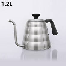1L/1.2L Coffee Pot With Thermometer 304 Stainless Steel Long Spout Kettle Gooseneck Spout Drip Pour Over Coffee Maker Teapot 2024 - купить недорого