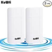 Kuwfi 2 pces 300mbps sem fio roteador cpe ao ar livre 1km cpe wi-fi ponto de acesso wds wifi ponte extensor wifi repetidor para câmeras ip 2024 - compre barato