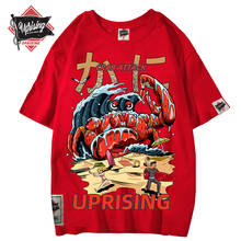 Camiseta de manga corta con estampado de ataque de cangrejo para hombre, camisa de estilo Hip Hop, Punk, con personalidad, de marca Original, de anime, de talla grande 2024 - compra barato