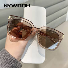 Óculos de sol nywooh, óculos quadrados para mulheres, designer de marca, retrô, armação grande, vintage, degradê, uv400 2024 - compre barato