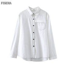 100% Cotton White Shirts Women Loose Blouses Long Sleeve Lady Tops Spring News Fashion Style Female Clothes Student Clothing 2024 - buy cheap