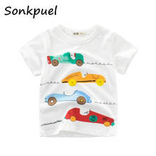 T-shirts for Boys Summer Kids Clothes Cotton Cartoon Cars Tops Tees Children Short Sleeve T Shirt Outfits 1-8 Years Boy Top 2024 - buy cheap
