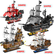 3D Model Caribbean Pirate Mini Blocks Set Sailing Black Pearl Ship Boat Queen Annes Building Diamond Blocks Toys For Children 2024 - buy cheap