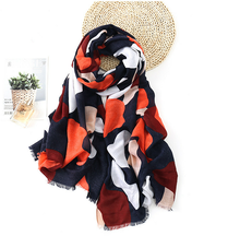 2021 женский модный Камуфляжный хлопковый шарф с принтом, шали, хиджабы, 2 цвета, 10 шт./лот 2024 - купить недорого