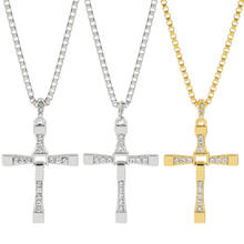 Male Rhinestone Necklaces & Pendants Fashion Movie jewelry The Fast and The Furious Toretto Men Classic Cross Pendant Necklace 2024 - buy cheap