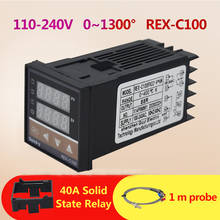 Alarme REX-C100 110v a 240v 0 a 1300 graus digital pid controlador de temperatura kits com tipo k sensor sonda 2024 - compre barato