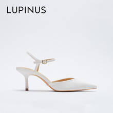 LUPINUS Summer White Pointed Women Sandals 2022 New Fashion Ankle Strap Buckle Women High Heels Elegant Thin Heel Women Pumps 2024 - buy cheap