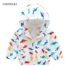 COOTELILI осенняя одежда для маленьких мальчиков, крутая одежда для маленьких мальчиков с динозавром, Весенняя детская верхняя одежда для активного отдыха, пальто для девочек 80-120 см 2024 - купить недорого