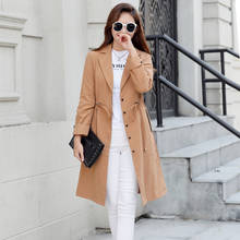 Mujer Trench Coats Elegant Spring Autumn Oversize Drawstring Slim Pocket New Overcoat Mid-length Fashion Casual Windbreaker Z687 2024 - buy cheap