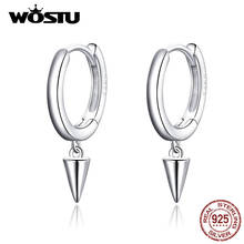 WOSTU Real 925 Sterling Silver Geometry Awl Shape Drop Earrings  For Women Wedding Engagement Simple Earrings Jewelry CQE744 2024 - buy cheap