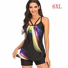 2020 New Women Backless Tankini Swimwear Plus Size 6XL Beach Female Bathing Suit Sexy Fashion Tankini Shorts Swimming Suit 2024 - buy cheap