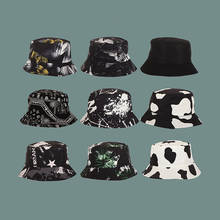 New Summer Unisex Double-sided Print Graffiti Bucket Hats Fishing Outdoor Cap Vintage Women Men Sunscreen Hat Street Headwear 2024 - buy cheap