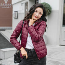 Winter Ladies Coats and Jackets  S-8XL Light weight Warm White Duck Down Jacket Woman Casual Hooded Jackets Tops Female Outwear 2024 - buy cheap