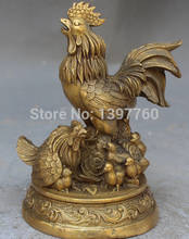 Miss sta.01067 6 "china bronze fengshui galo galo animal frango yuanbao riqueza estátua 2024 - compre barato