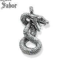 Pendant Python Snake silver color Black For Women & Men Lover's Heart Punk Gift Rebel Pendant Fit Necklace thomas 2024 - buy cheap