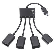 Cable adaptador de fuente de alimentación de datos, convertidor de Cables de carga multifunción para teléfono Android y tableta, 4 en 1, puertos Micro USB OTG Hub 2024 - compra barato