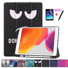 For iPad 7th 10.2" Case 2019 With Pencil Holder Funda Magnetic Folding Stand Cover For iPad 10.2 Case Auto Sleep / Wake+film+pen 2024 - buy cheap