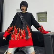 Suéter feminino estilo coreano, pulôver feminino de manga longa, estilo fire, moda urbana, harajuku, 2020 2024 - compre barato