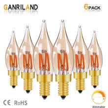 Ganriland E14 Dimmable Led Bulb C22T Gold Tint Candle Lamps LED Filament Light Bulb E12 110V 220V 2W 2200K Decoration Chandelier 2024 - buy cheap