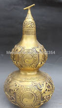 16" Chinese Fengshui Bronze 8 Immortal Symbol Cucurbit Calabash Gourd Statue 2024 - buy cheap