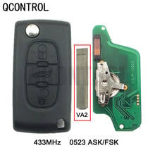 QCONTROL Remote Folding Key for CITROEN C5 C4 C3 C2 Berlingo Picasso Car Key Chain 433MHz CE0523 ASK/FSK, 3 Buttons VA2 2024 - buy cheap