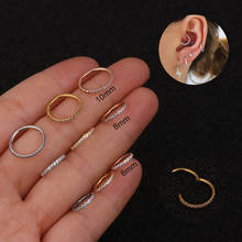 16g Stainless Steel Cz Hoop Tone CZ Helix Cartilage Hoop Earring Tragus Rook Snug Ear Piercing Jewelry 2024 - buy cheap