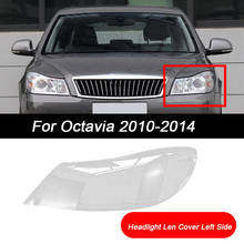 Farol dianteiro lateral para skoda octavia 2010-2014, cobertura transparente para lente frontal 2024 - compre barato