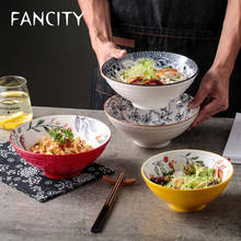 FANCITY Japanese style ceramic noodle bowl soup bowl large bowl salad bowl instant noodle bowl ramen bowl household hand-painted 2024 - buy cheap