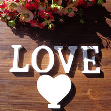 White Wooden Letters English Alphabet Word Name Design Art Craft Free Standing Heart Shape Wedding Party  Tool Home decor 2024 - buy cheap