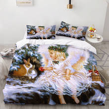 2/3 Pieces Angel Oil Painting Bedding Set Ancient Art Duvet Cover Cartoon Warm Bed Quilt Cover Kids Bedroom Bed Cover Set 2024 - buy cheap
