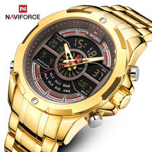 NAVIFORCE-reloj deportivo de cuarzo para hombre, cronógrafo Digital de lujo, resistente al agua, color dorado, nuevo 2024 - compra barato